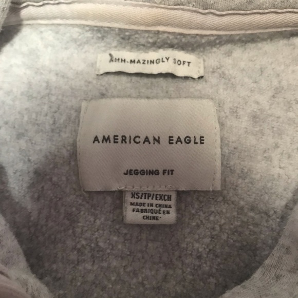 XS green, gray, blue colour block American Eagle Hoodie (fits like a medium) - Picture 3 of 3